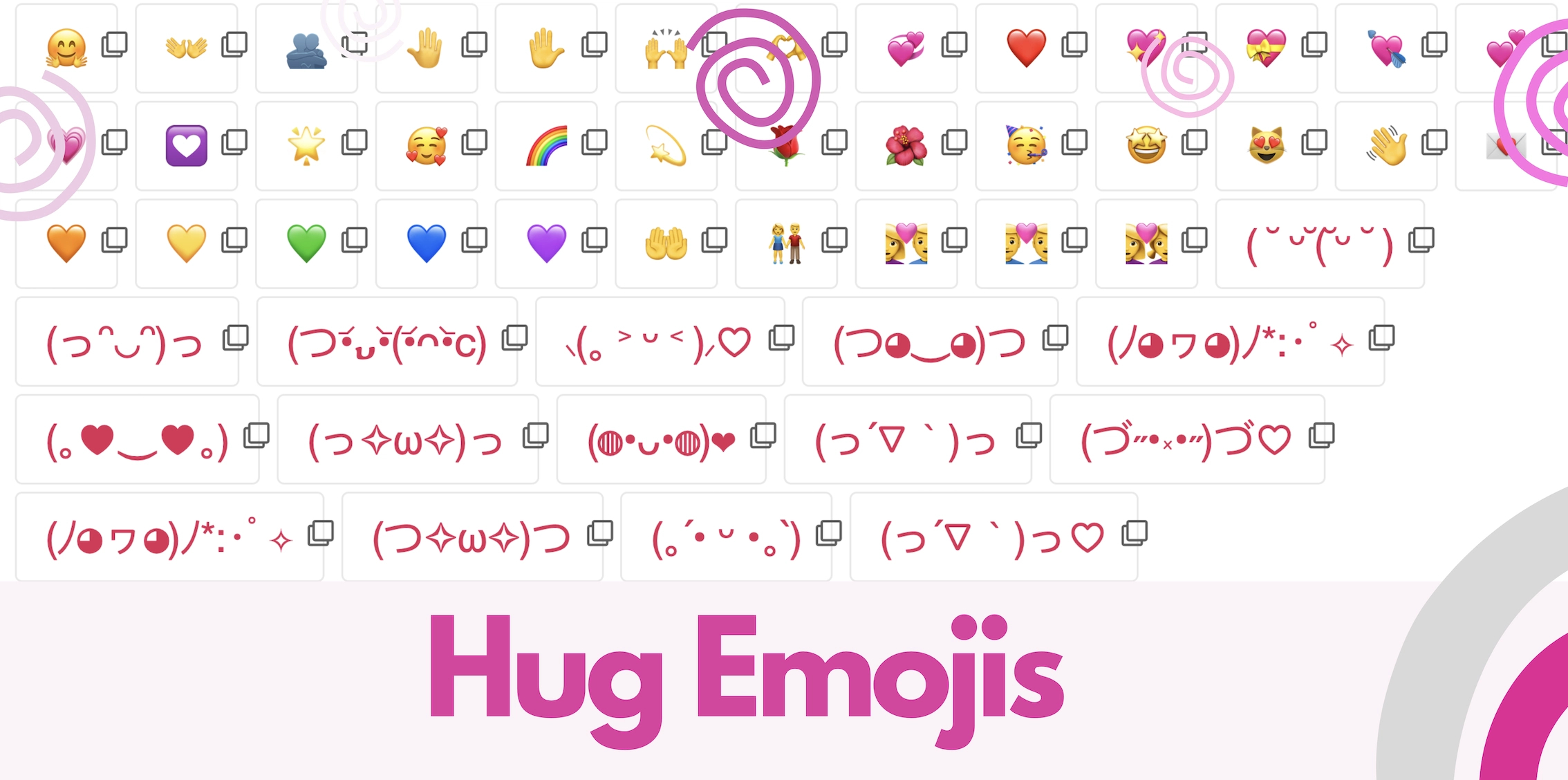 hug emojis