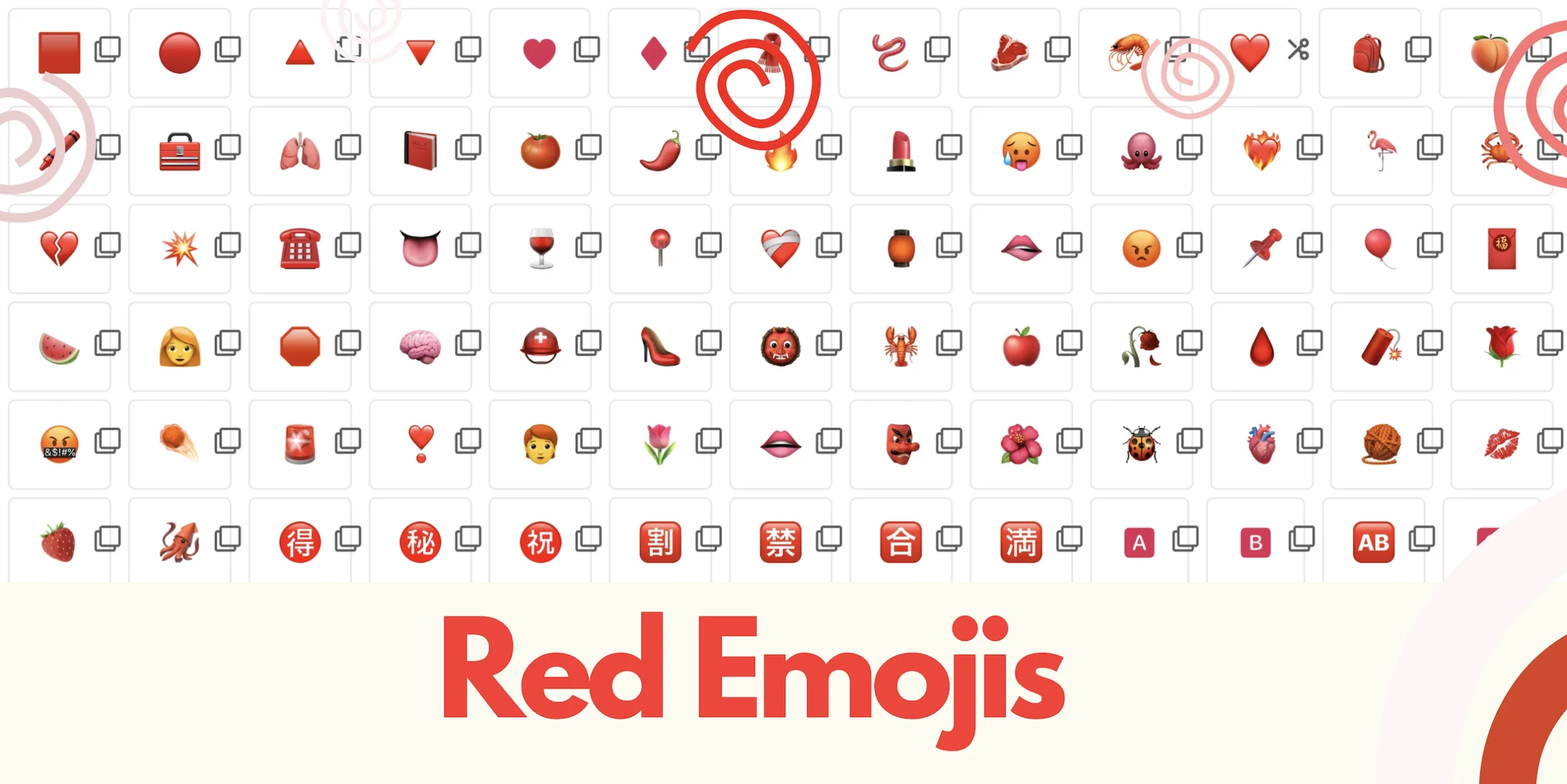 red emojis