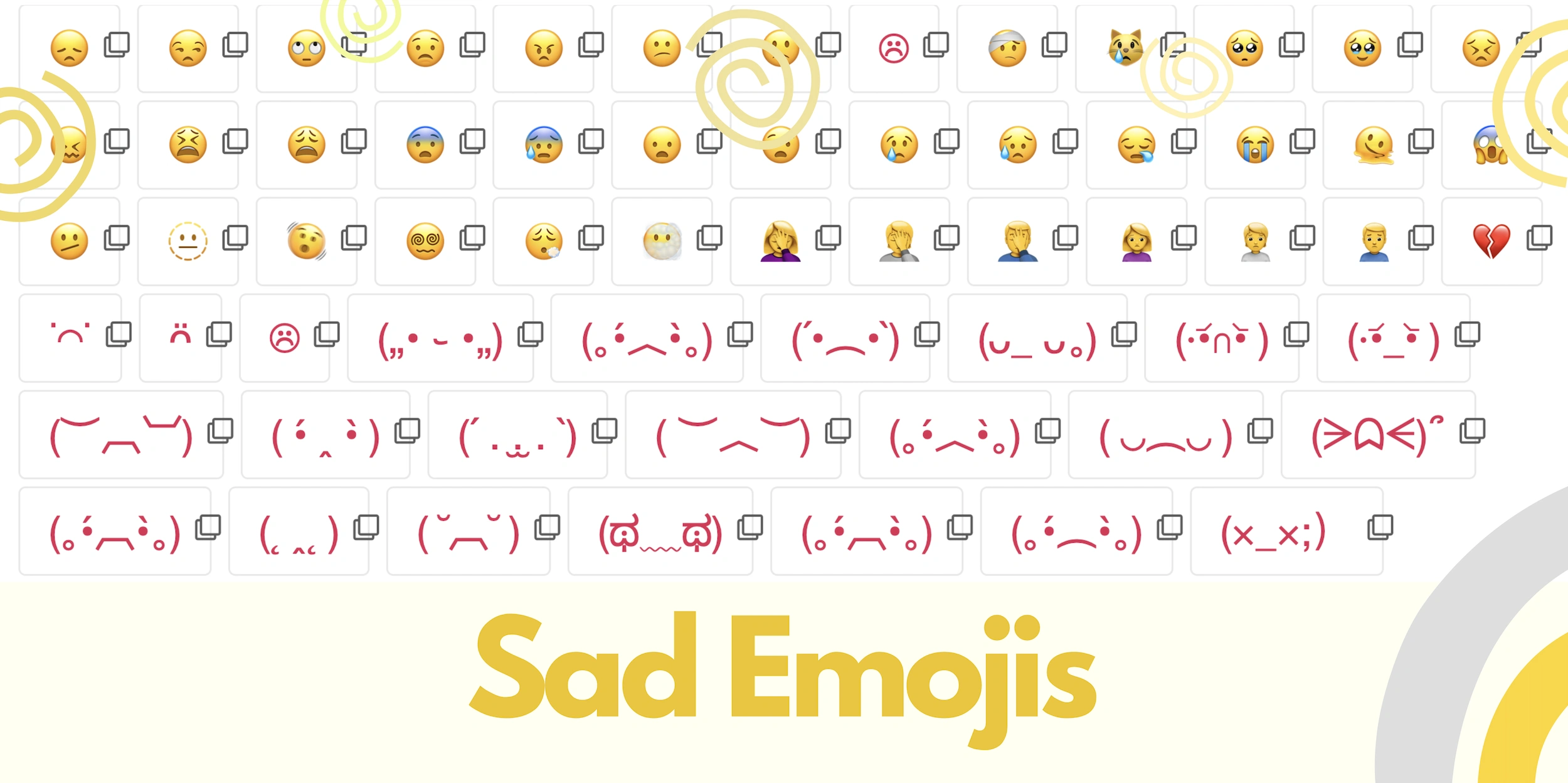 sad emojis