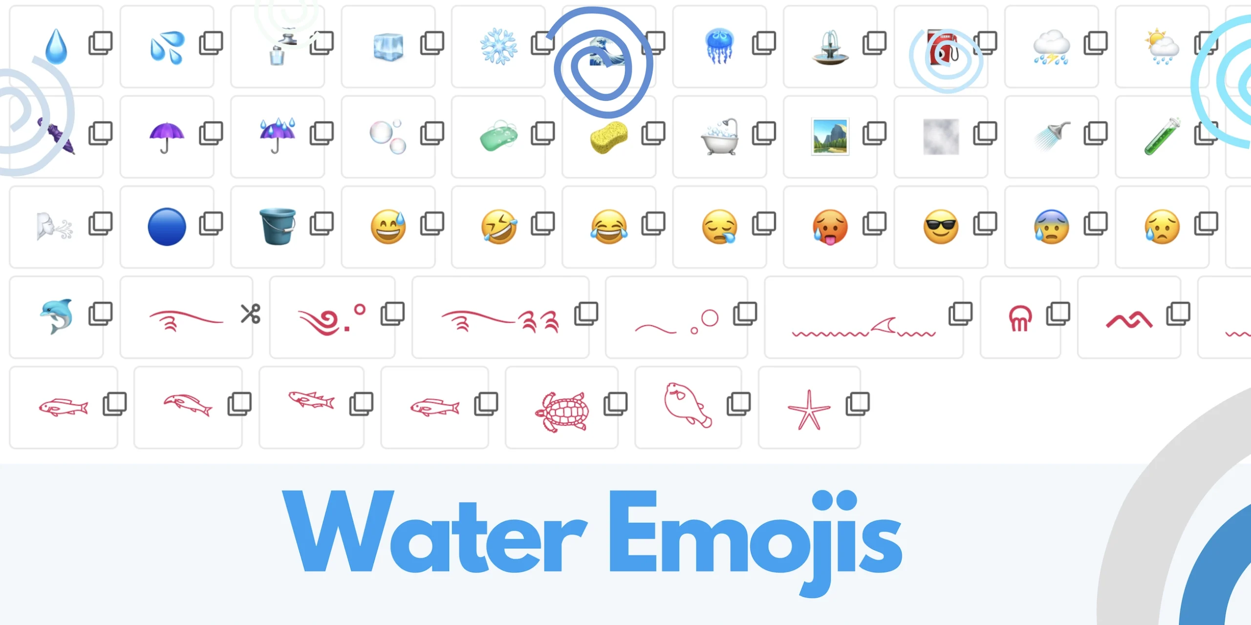 water emojis 