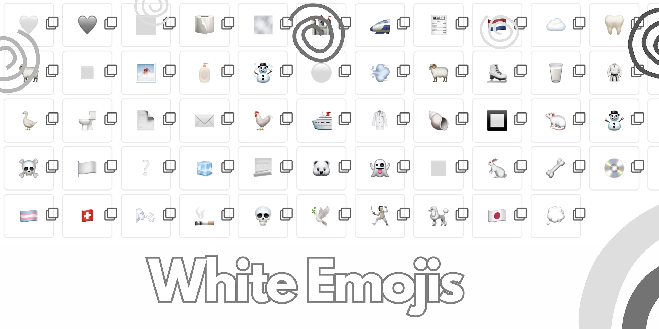 white emojis 