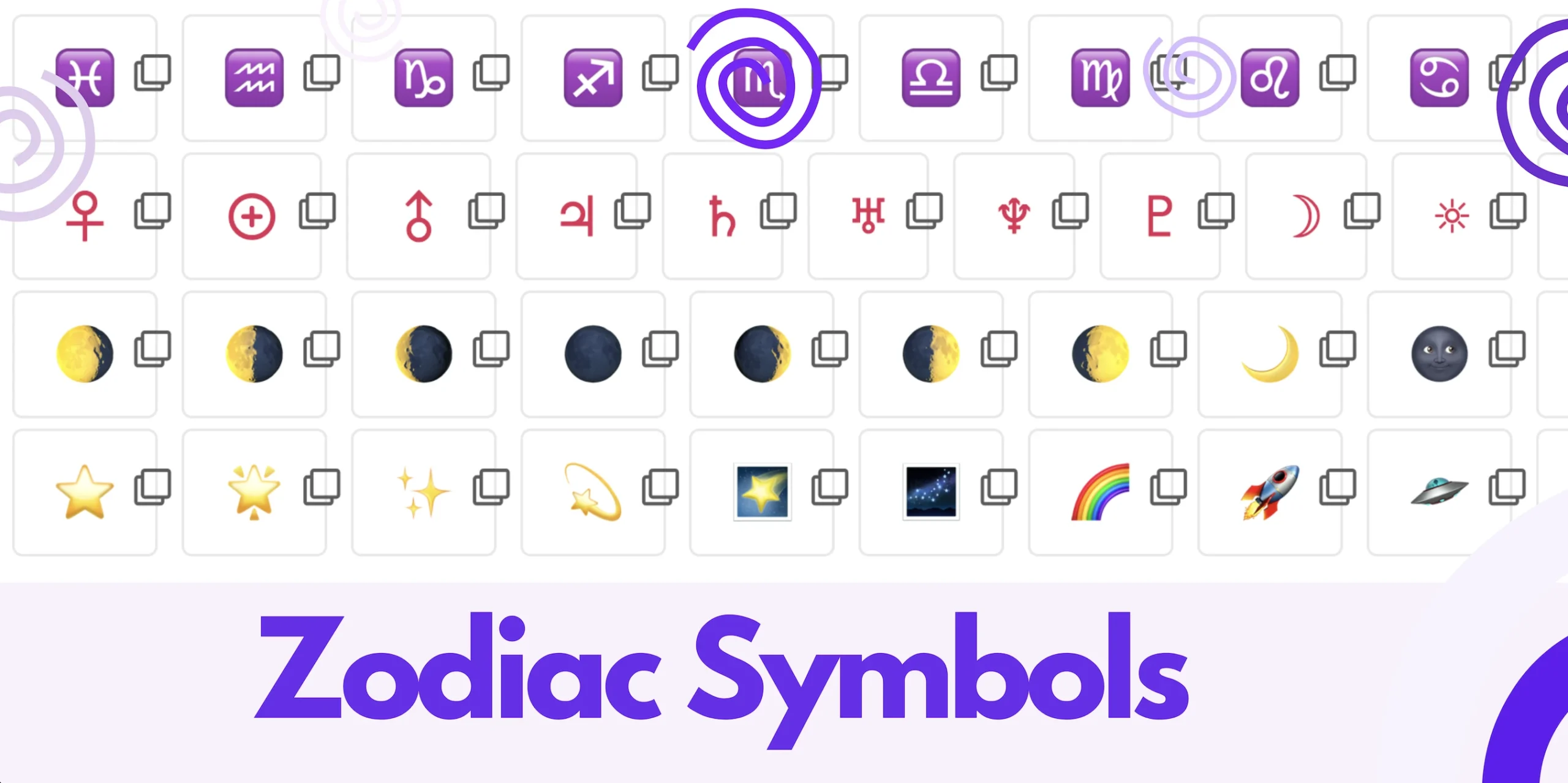 zodiac symbols