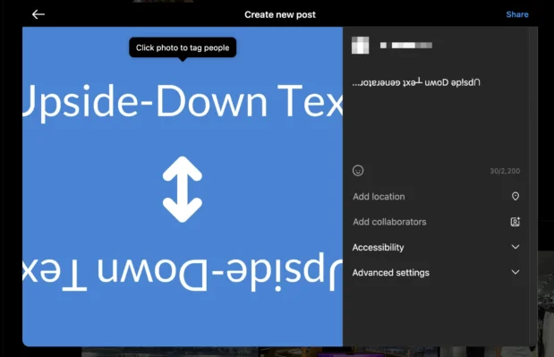 upside down text social 1