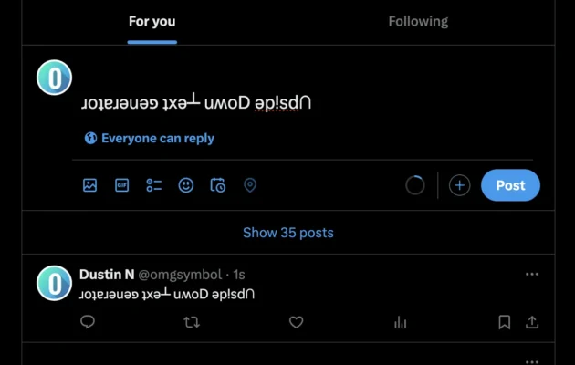 upside down text social 2