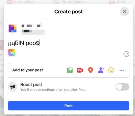 upside down text social